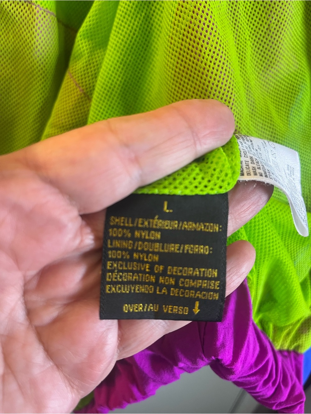 Vintage Liz Sport Neon Colorblock Windbreaker Jacket L 90s - Picture 9 of 12
